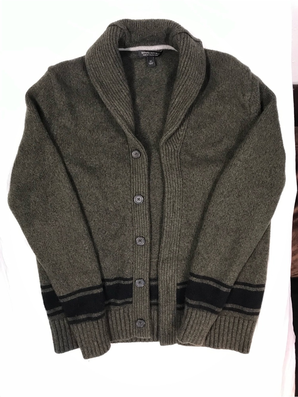 Banana Republic Premium Italian Yarn Shawl Collar Cardigan Sz M- Grandpa Vibes